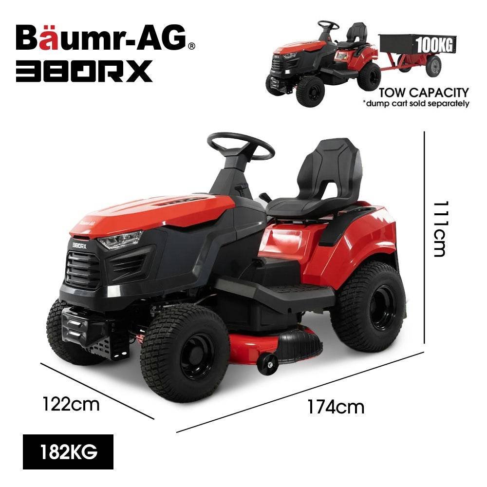 BAUMR-AG 38" Ride On Mower Lawn Tractor, Side Discharge or Mulch, Electric Start, 14hp 452cc, Hydrostatic, 100kg Towing, 7 Cut Heights