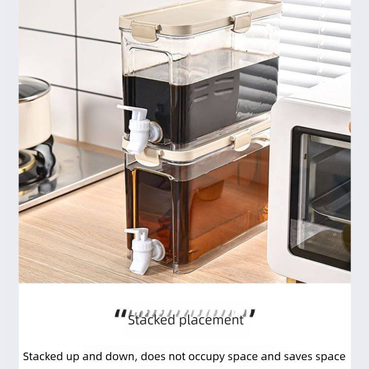 Large Capacity Cold Water Dispenser with Faucet – 22.5×16.5×11.2cm Rectangular Beverage Container for Home Use