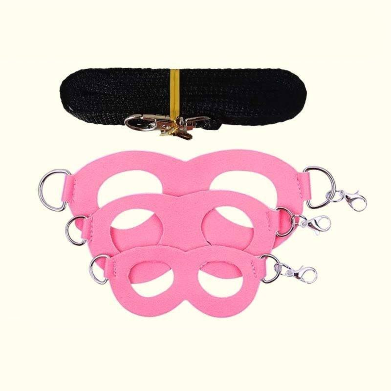 2-Pack Pink Small Mammal Harness Set – 6 Pcs (S/M/L ×2) + 2×1.5m Leashes for Secure Outdoor Handling