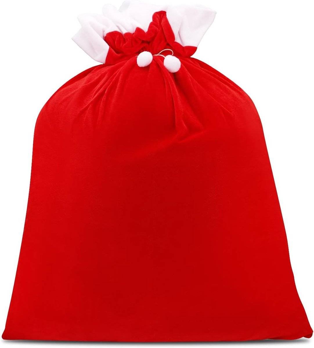 Large Santa Christmas Bag with Drawstring - Reusable Extra Large Christmas Bags - Red Soft Velvet Drawstring Bags for -100*70cm - Gift Wrapping, Party and Tree Decoration