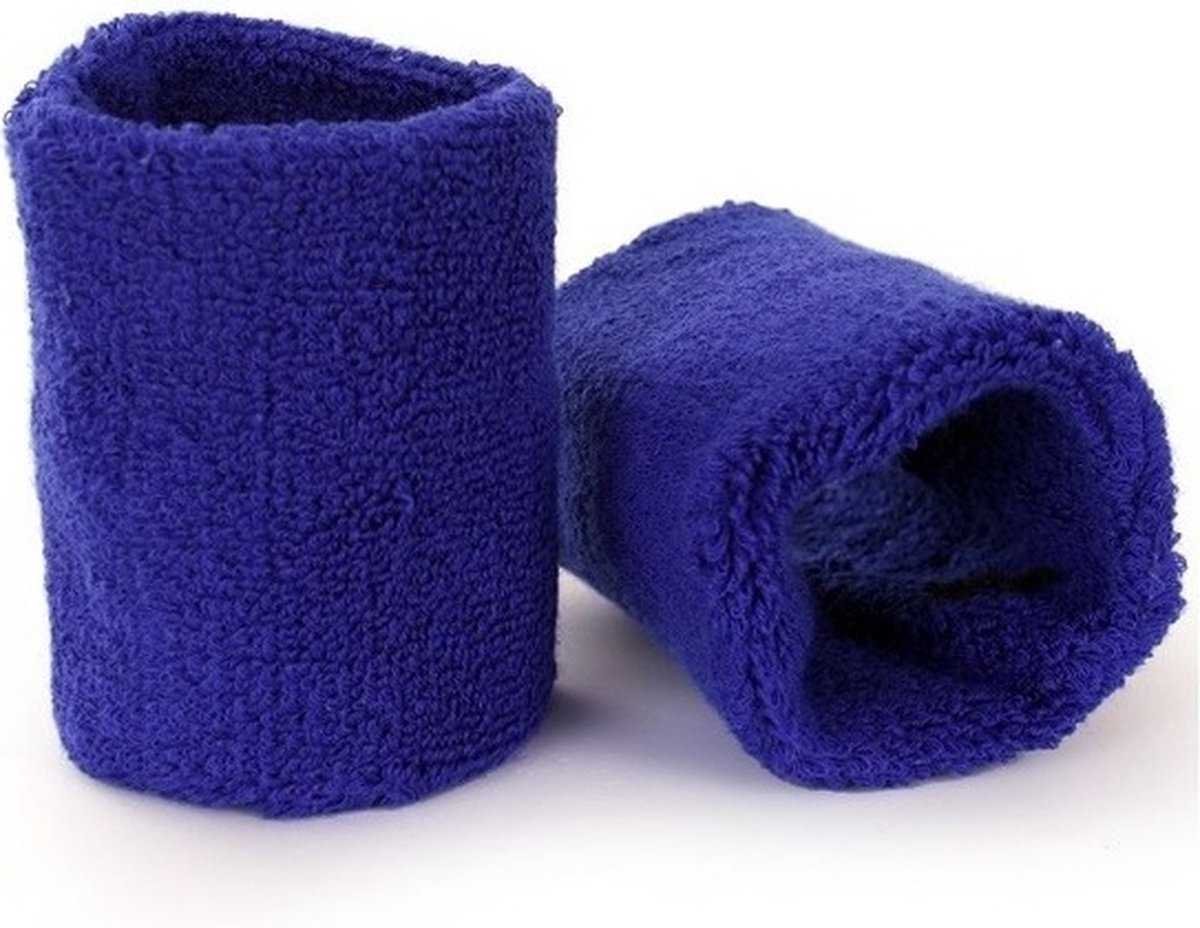 Blue wrist sweatbands - for adults - 2 pieces