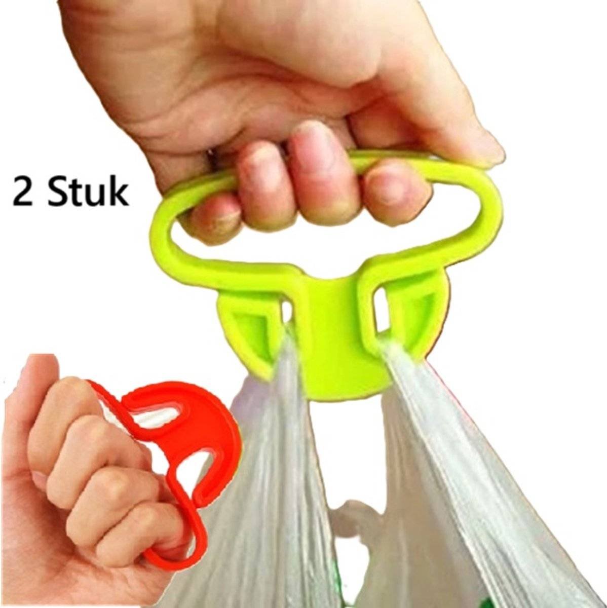 Set of 2 Shopping Bag Handles | Plastic Bag Carrier | Small Bag Carrier | Up to 15 KG | Grey