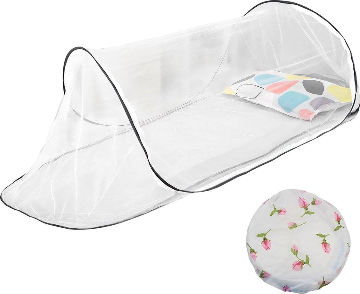 Mosquito Net Bed - Foldable Mosquito Net - L210x H56x W80cm - Pop-Up Mosquito Net Bed - Mosquito Net Tent - Mosquito Net - Cupola - Mosquito Net - Pop-Up Bed Tent - Anti-Mosquito, No Installation Required - Suitable For Camping, Backyard, Foldable Travel 
