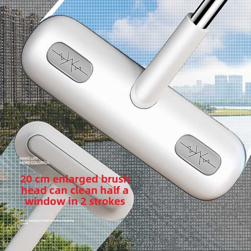 5PCS 2-in-1 Window Fly Screen Cleaner Brush with Extendable 82cm Stainless Steel Handle Multifunctional Mesh Cleaning Tool for Wet and Dry Use on Glass and Carpets