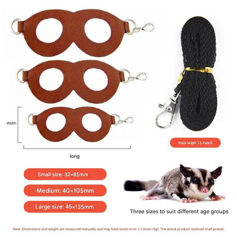 2-Pack Blue Small Mammal Harness Set – 6 Pcs (S/M/L ×2) + 2×1.5m Leashes for Secure Outdoor Handling