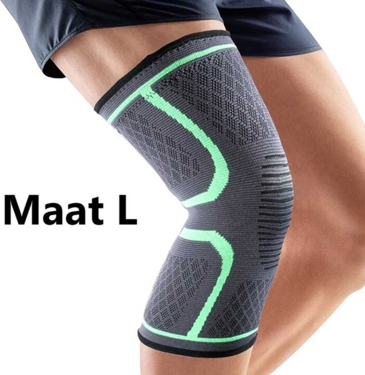 Compression Knee Brace | Knee Support | Knee Protector | Knee Bandage | Knee Support | 1 Piece | Black Green | Size L