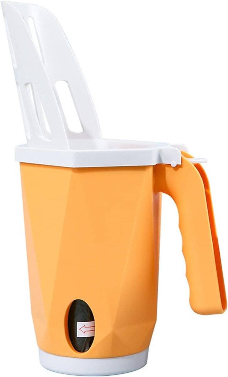 Cat Litter Scoop - Cat Litter Scoop with Collection Bin - Innovative Cat Litter Scoop Set with Waste Bin - Removable Scoop Holder - Large Capacity & Foldable (Yellow)