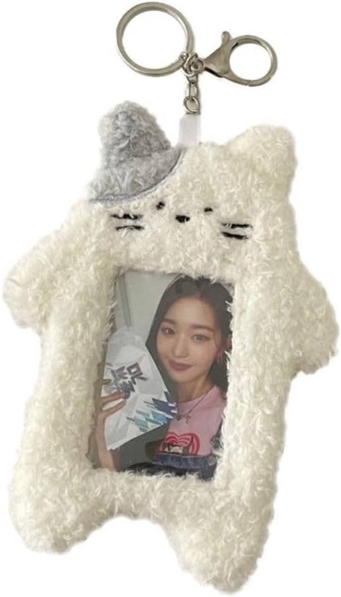 Card Holder Men & Women -Card Holder- Card Holder Cards-1 White Photo Card Holder - Cartoon Plush Photo Card Holder Outdoor Girl - ID Card Holder - Protective Sleeve - Card Holder Student Rabbit Identification Badge Supplies