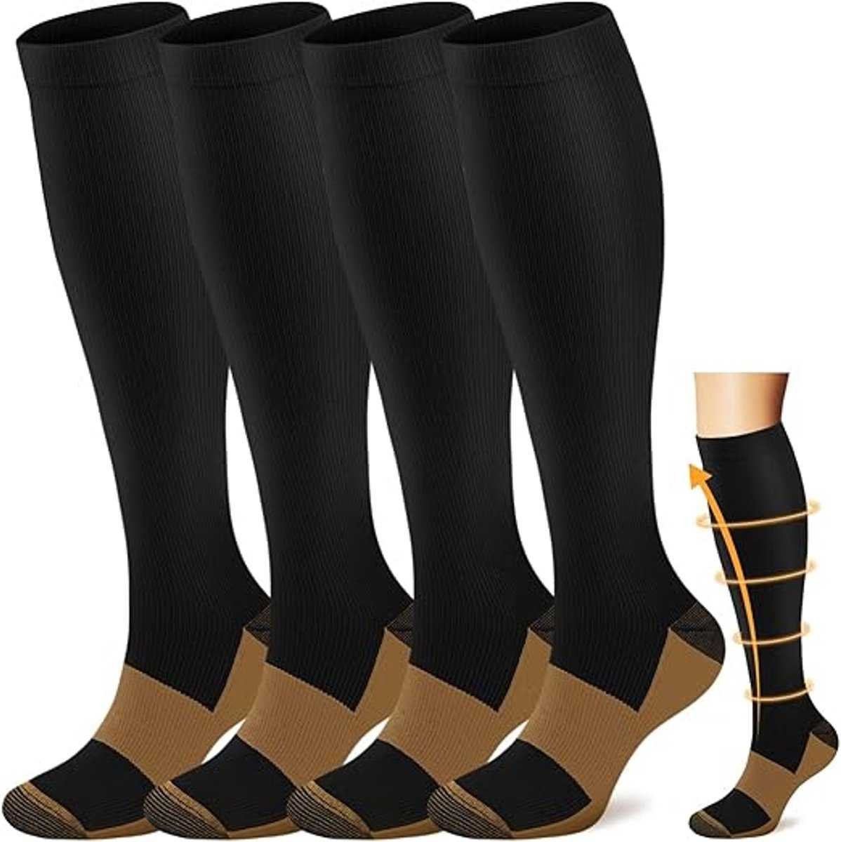 Pairs of Compression Socks for Men and Women - Running Socks - Support Socks - Compression Socks - Best Support for Nurses, Running, Cycling - Sports Socks - Compression Socks - Size 40-46