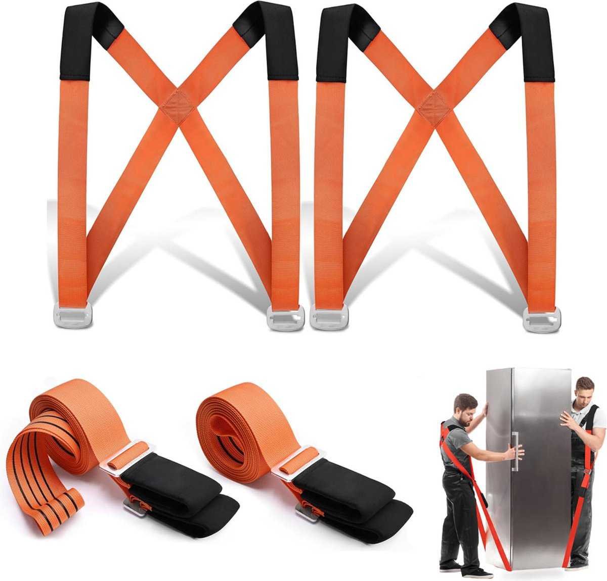 Moving Harness with Lifting Straps Set - Moving Aid - Moving Straps - Moving Belt - Lifting Aid - Tie-down Straps / Lifting Slings - 270kg Load Capacity - Furniture Dolly - Moving - Carrying Strap - Set for 2 People