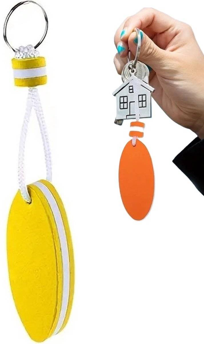 Floating Keychain | EVA Foam | For Large Keyring | Foam | Bumper | Key Float | Oval | Yellow
