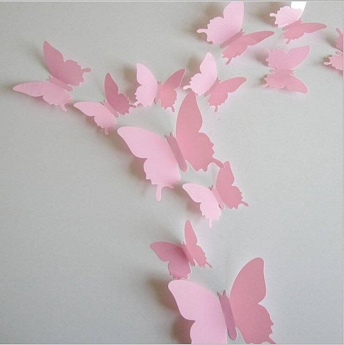 Solid pink 3D butterflies