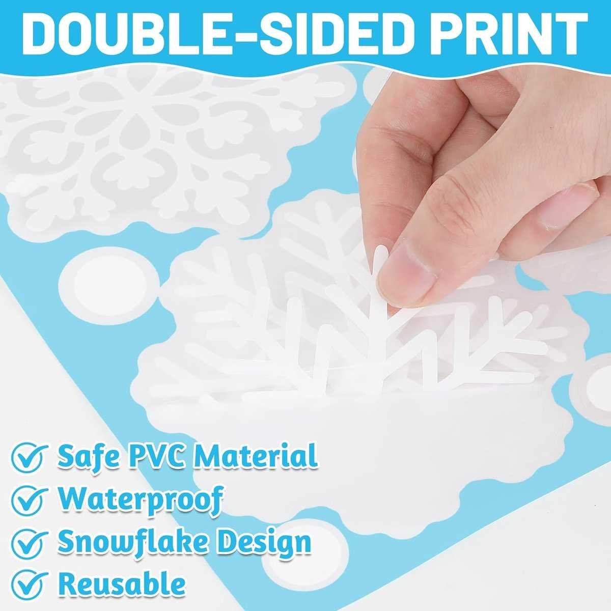 Reusable Christmas Window Stickers - Christmas Window Stickers - Christmas Window Stickers - Christmas Window Decoration - 116 stickers for the holidays, including 9 snowflake stickers - Suitable for winter interior decorations - Festive home decoration