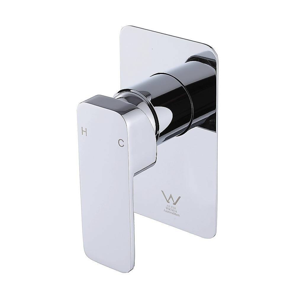 Single Square Shower Bath Mixer Tap Bathroom WATERMARK Approved in Chrome