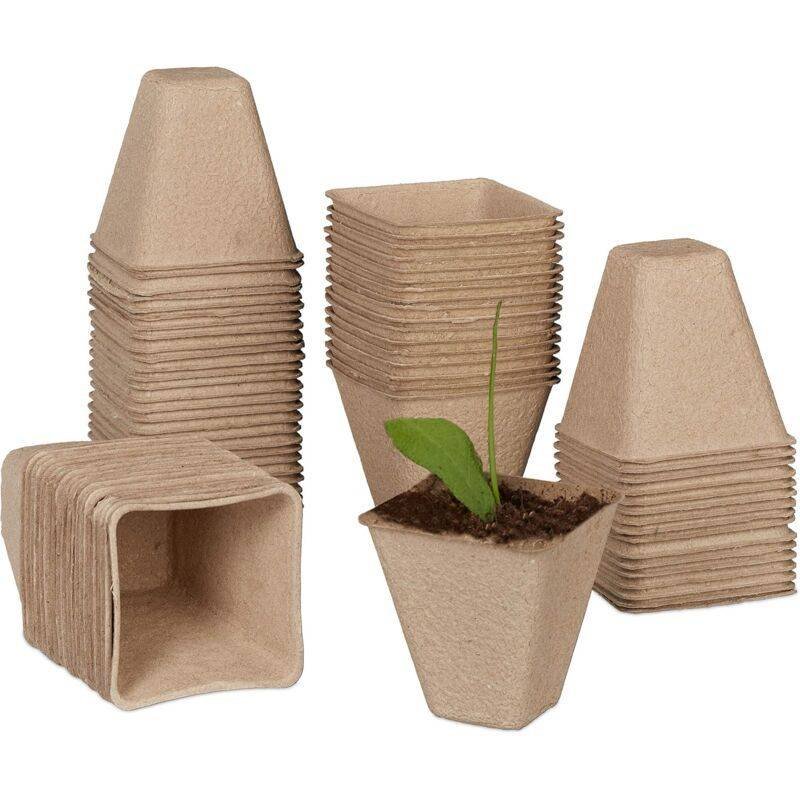 120 Pieces Biodegradable Seedling Pots, Biodegradable Pots, Biodegradable Seedling Pots for Seedlings, for Seedling Herbs, Flowers, Vegetables