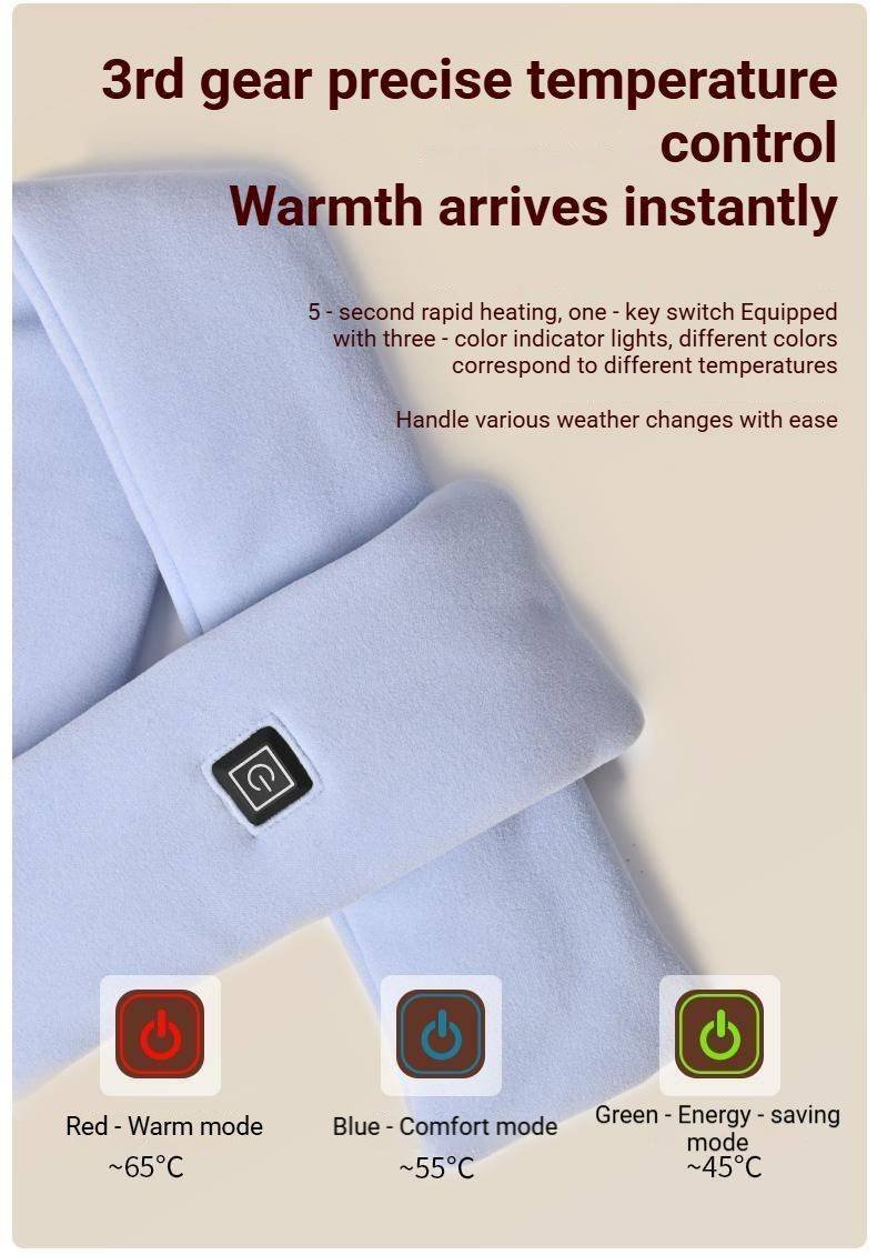 USB Rechargeable Graphene Heated Neck Warmer Yellow