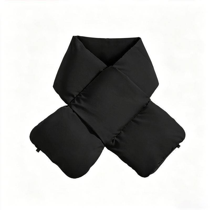 USB Heated White Duck Down Neck Warmer Black