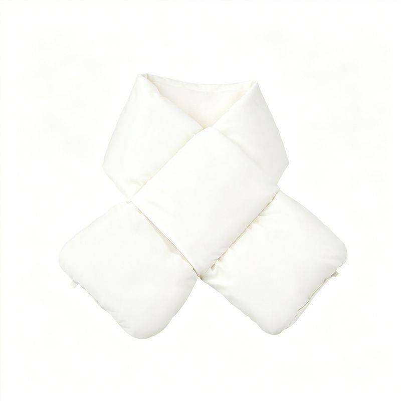 USB Heated White Duck Down Neck Warmer Beige