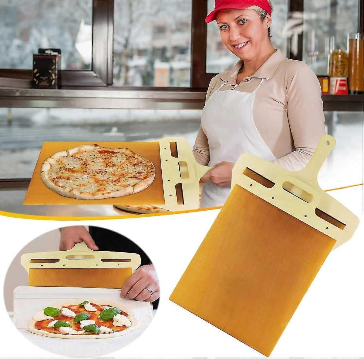Sliding Pizza Peel - Paddle with Handle for Perfect Transfers
