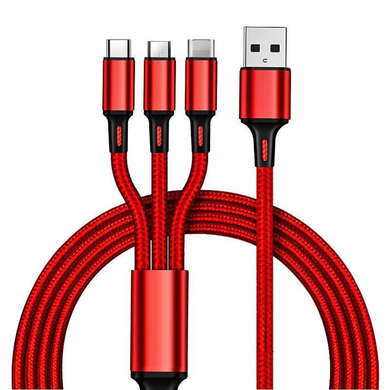 3-in-1 Multi USB Charger Cable for Micro USB Type C and Apple Devices