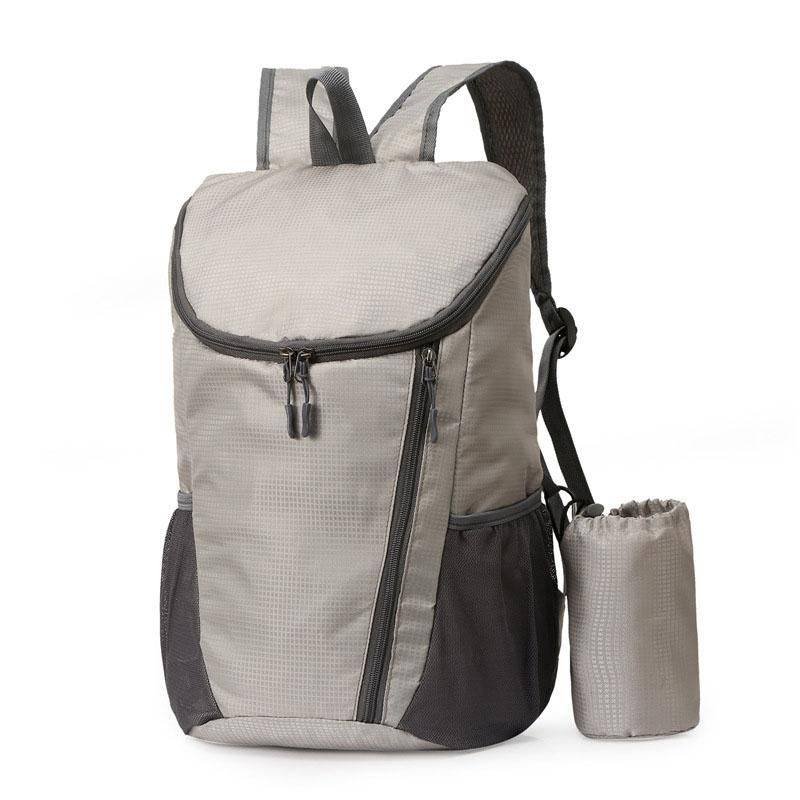 Sports Backpack Foldable Water Resistant Lightweight Bag for Camping Hiking Travel-Grey