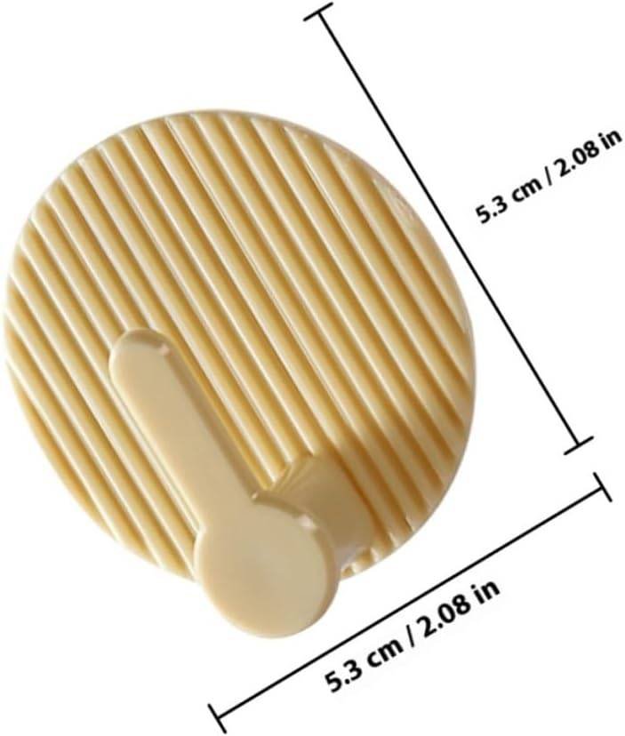 Self-Adhesive Wall Hooks 4 Pack Striped Design Beige for Bathroom Kitchen Bedroom