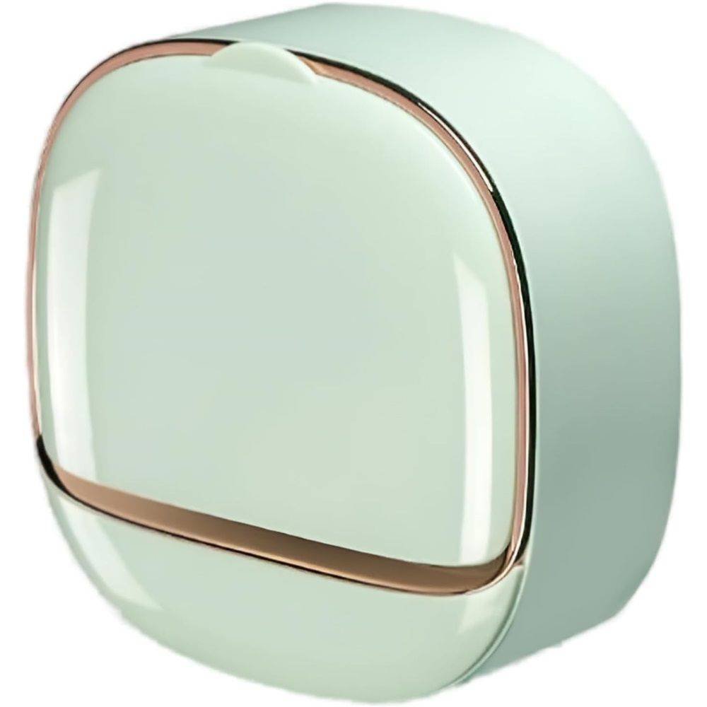 2 pack Adhesive Soap Holder for Shower Wall with Drainage Box, Waterproof Shower Bar Soap Holder Tray, Bathroom Stick on Soap Dish Wall Mounted,Kitchen Bath Hand Skin Soap Caddy Organizer,Light Green