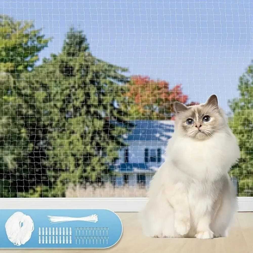 1 Pack Cat Protection Net for Balconies and Windows, Compatible with Cats, 8M x 3M
