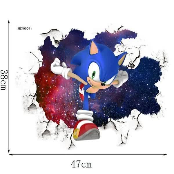 3D Sonic wall sticker children's room graffiti decoration 3D Brok