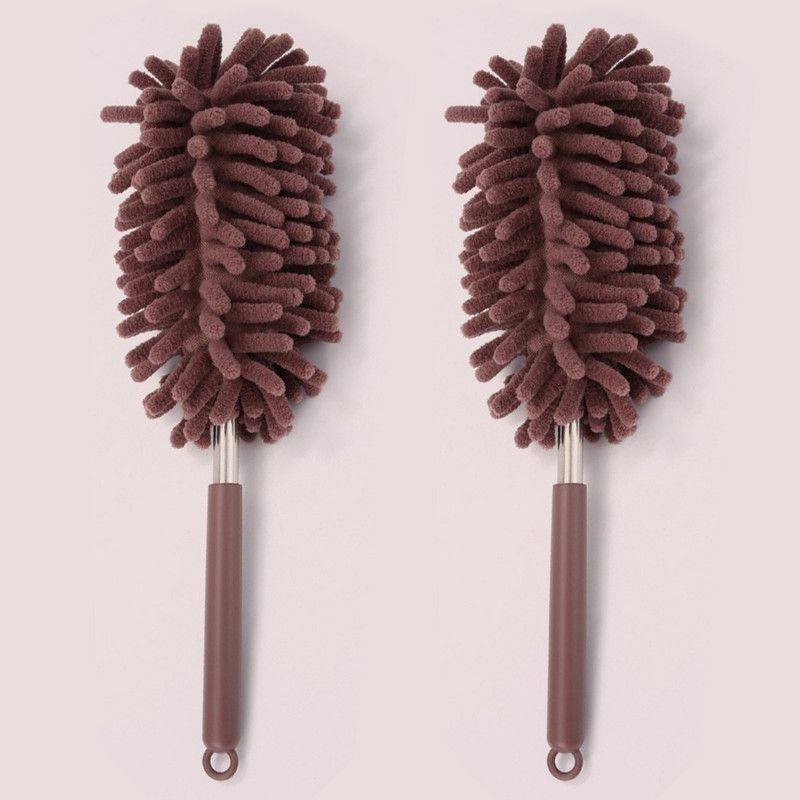 Chenille Duster, Strong Absorption & Dust Trapping Cleaning Brush, Reusable for Home, High Places, Crevices, Under Bed Cleaning - Brown