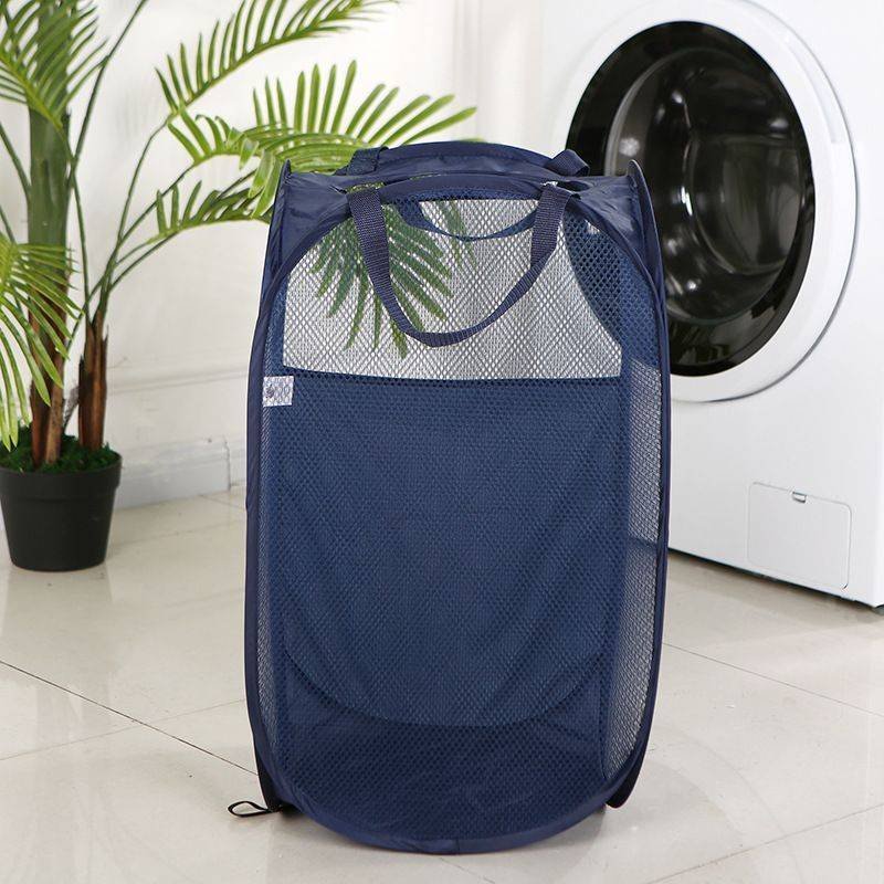 Foldable Laundry Hamper Navy blue 01