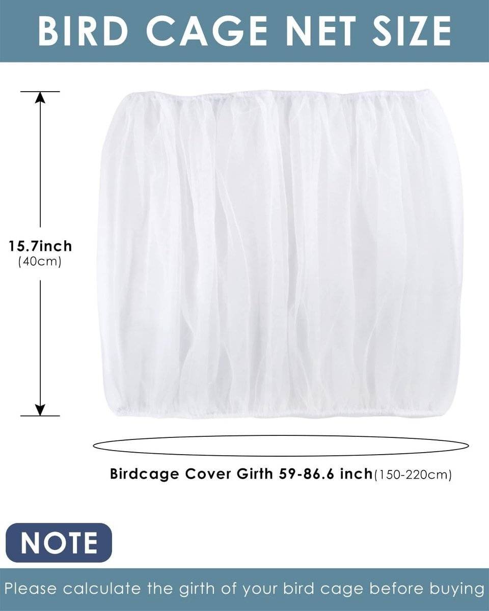 Birdcage Mesh Cover - Universal Birdcage Cover - Birdcage Splash Guard - Seed Catcher - Dust Cover for Birdcage - Birdcage Cover Skirt - Dustproof Mesh Cover - Dust Cover - Net - Birdcage Accessories - 40*150-220 cm - Black and White