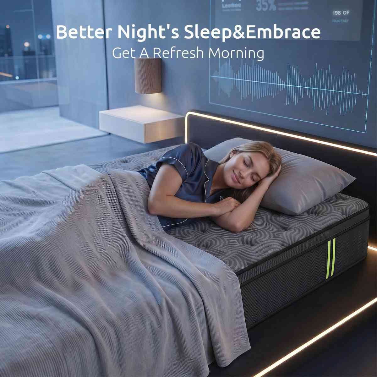 Levitex Single Mattress 34 cm 5-Zone Pressure Relief  Pocket Spring with Reinforced Edge Support & Breathable Gel Memory Foam Hybrid Mattress