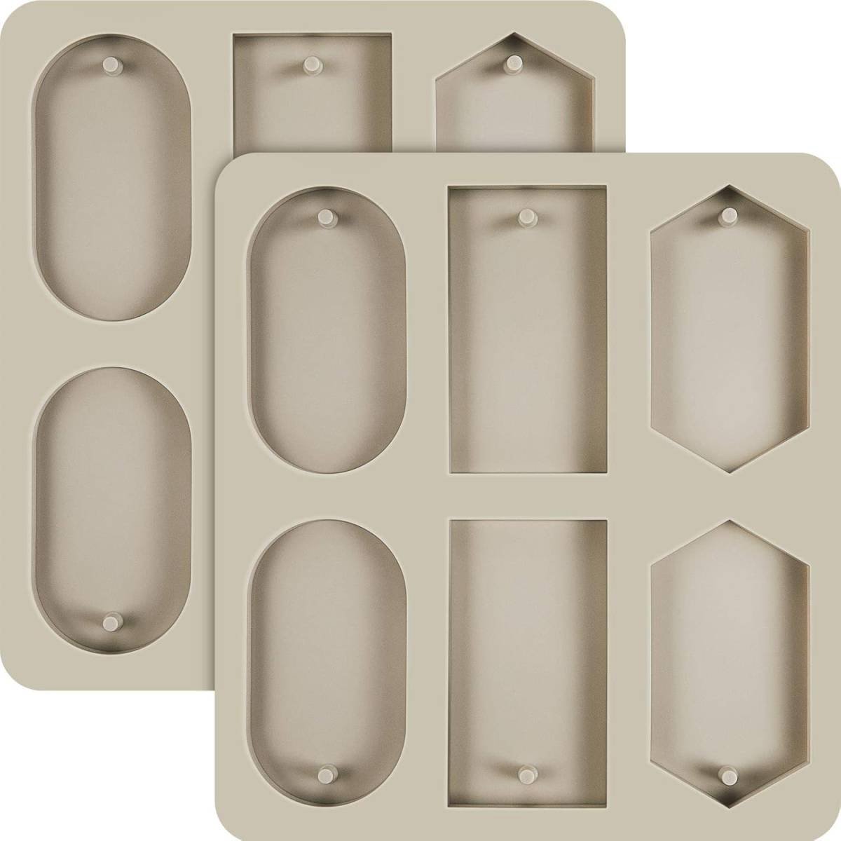 2 Pcs Silicone Wax Melt Molds Silicone Resin Keychain and Wax Sachets Epoxy Casting Jewelry Making Molds with Hanging Holes for DIY Jewelry Handicrafts Making(Stylish Style)