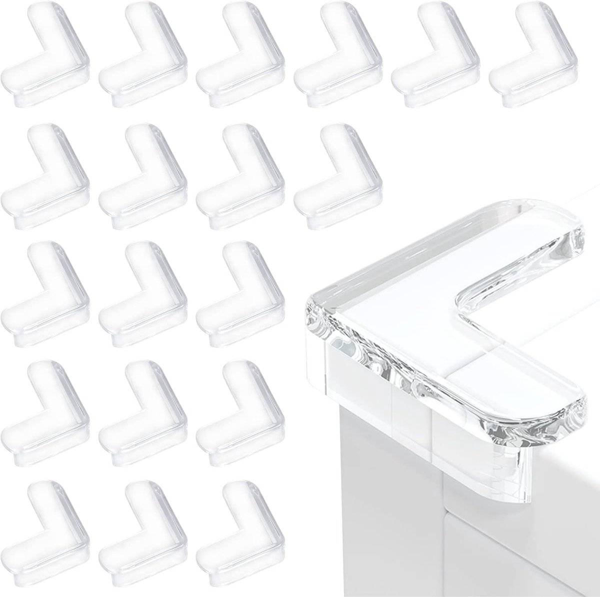 20 pieces - Baby Table Corner Protectors - Table Corner Protectors - Child-Safe Corner Protectors for Desk, Cradle, Fireplace, Table, Soft Corners & Edges - Baby Corner Protectors - Safe Right Corners - Transparent