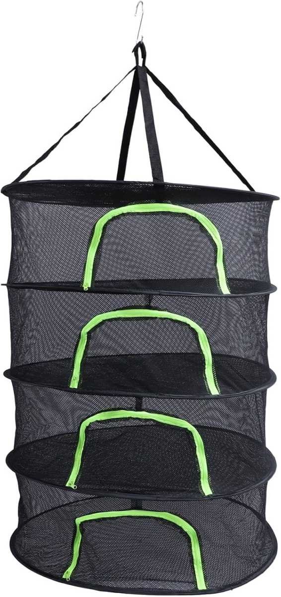 3 Layer Hanging Drying Net, 40x60cm, Foldable with Zipper for Plants Seeds and Fish