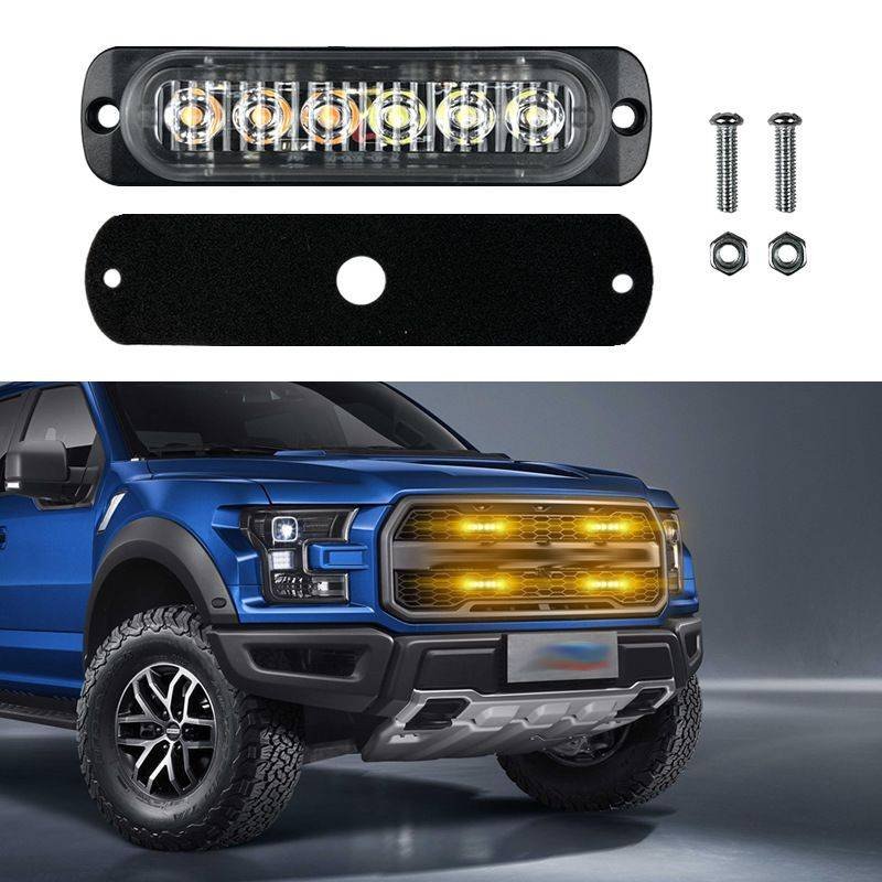 LED Emergency Strobe Lights, 8x Red White 6 LED Strobe Warning Emergency Flashing Light Caution Construction Hazard Light Bar For Car Truck Van Off Road Vehicle Surface Mount