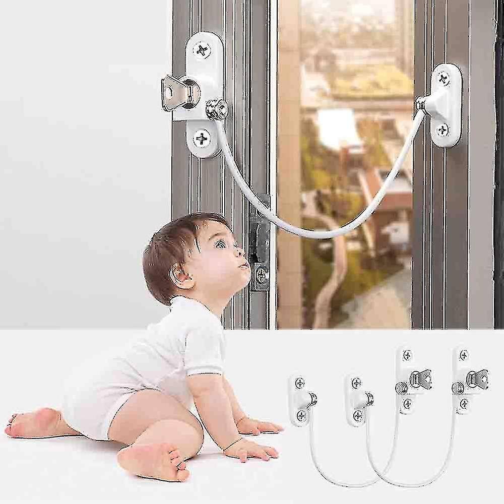 pcs Window Limiter, Window Stopper, Childproof Window Lock, Window Lock, Door Lock - Black
