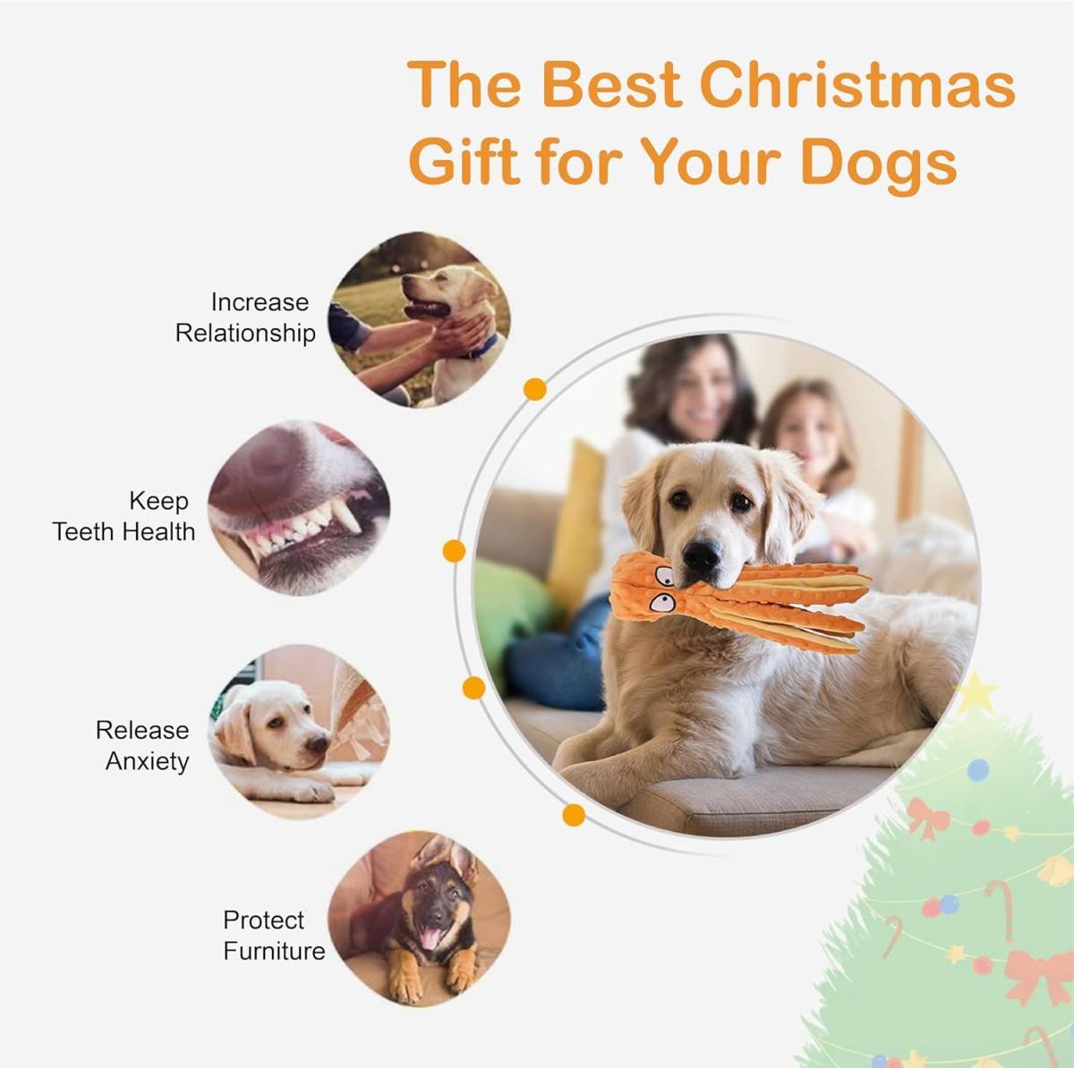 2-Pack Squeaky Plush Dog Toys for Chewers Puppy Teething Durable Interactive Chew Toys for Small Medium Large Dogs Training and Boredom Relief