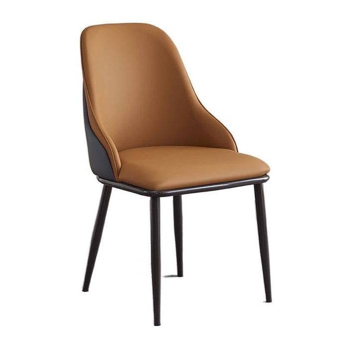 VELLUTO Dining Chair Modern upholstered Leather Kitchen Chairs with armrests Bathtub Chair Leisure Lounge Chair Living Room Bedroom Home Set of 2(Orange)
