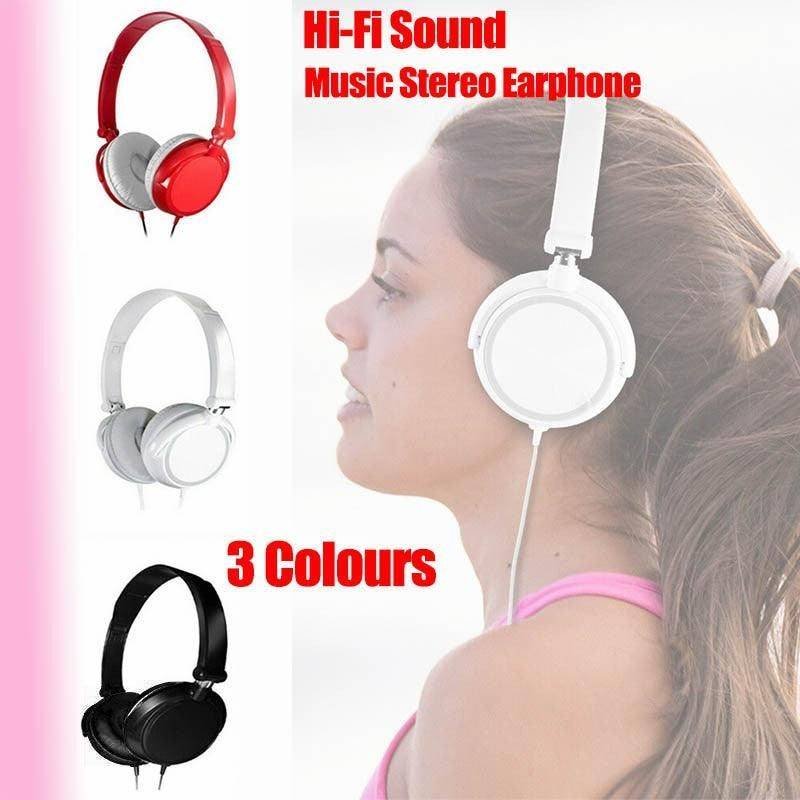 Over Ear Headphones Hi-Fi Stereo Noise-Cancelling Headsets Wired Earphones Au