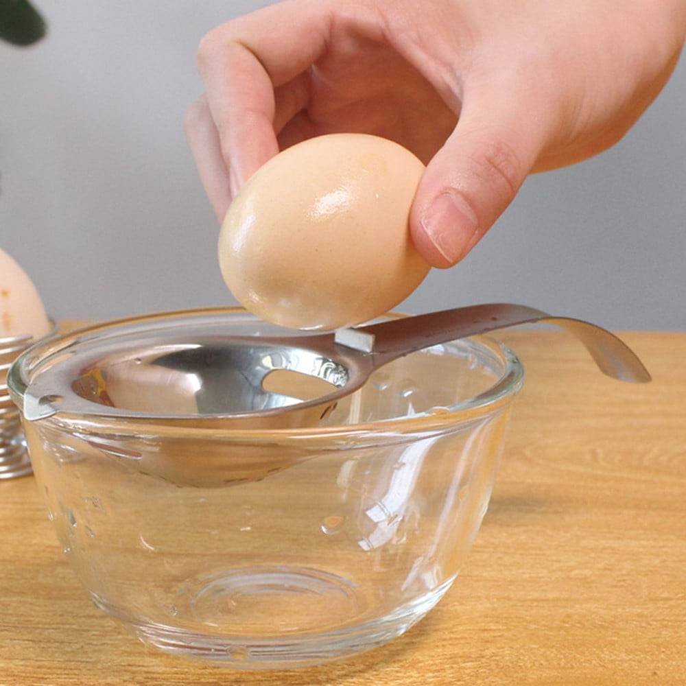 JWDX Bakeware Clearance! Kitchen Silver Egg Yolk Steel Tool Separator White Stainless Gadget Cooking Kitchen，Dining & Bar, Kitchen Fork Promotion Include 1X Egg White Separator Silver