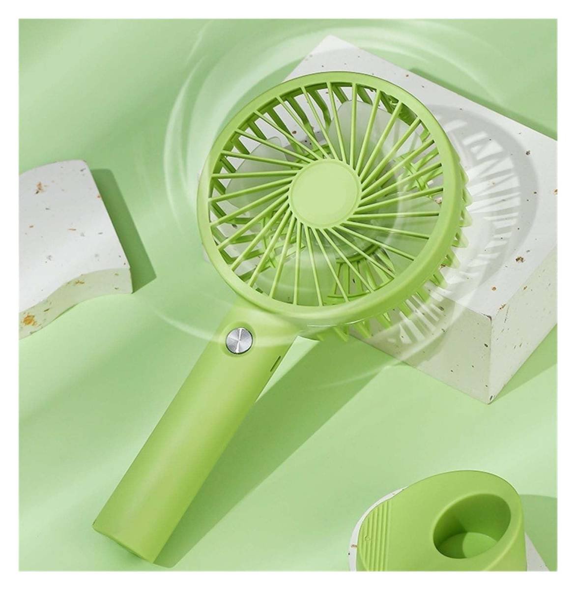 Mini Handheld Fan (White) Jwdx Portable Fan Powerful Handheld Fan Cute Design 3 Speed Personal Small Desk Fan with Base Lightweight Makeup Usb Rechargeable Fan for Stylish Travel Indoor Outdoo One Size A