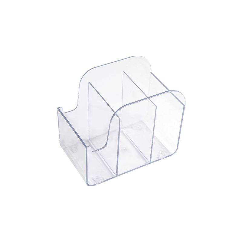 Multifunctional Transparent Desk Organizer with 3 Compartments - Pen Holder and Stationery Storage for Office Supplies