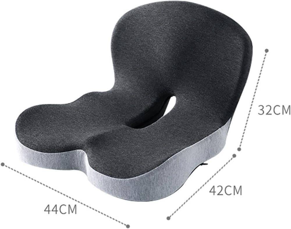 Ergonomic Memory Foam Seat Cushion with Lumbar Support and Tailbone Protection for Office Chairs, Driving and Home, L-Shaped, Multicolored