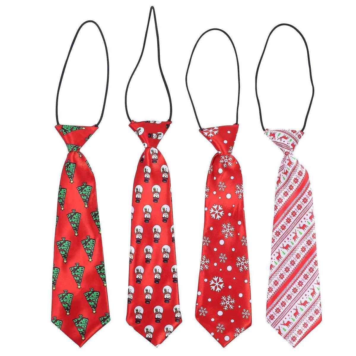 4pcs Christmas babies Ties Cartoon Handsome babies Ties Creative Xmas Ties