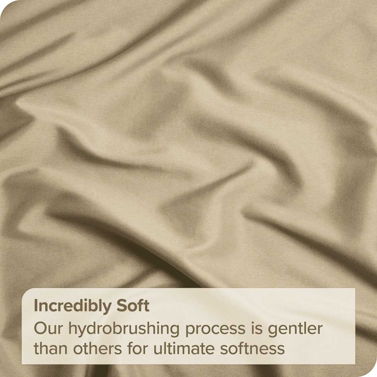 3 Piece Fitted Sheet Set- Fitted Sheet & Pillowcases -Breathable Bedding - Wrinkle, Fade, Stain Resistant- 40cm Deep Pocket Fitted Bed Sheet Set(Camel Beige,Queen)