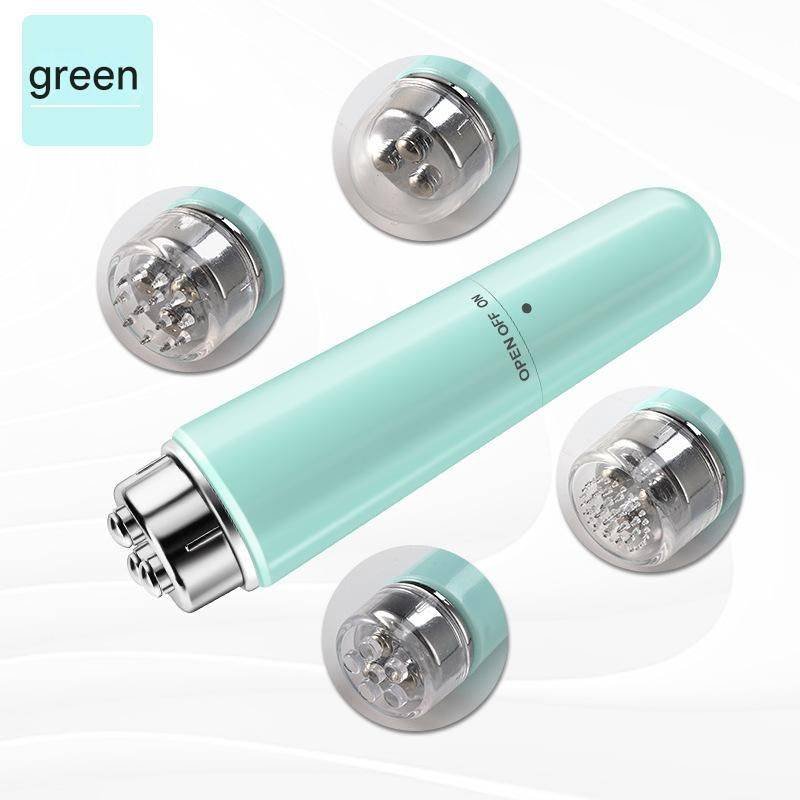 Green Electric Eye Massager Pen - Vibration Massage Wand for Eye Area, Face, and Neck - Battery Operated Skincare Tool（Batteries not included）, Compact Daily Use, Gift Ready