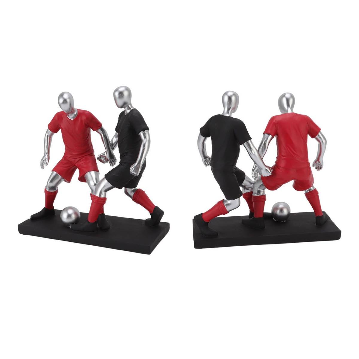 Resign Football Player Statue Soccer Sculpture Figurine Football Statue Decor Soccer Miniatures Figurines Sculpture Crafts Ornaments