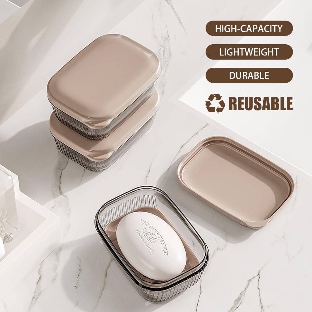 Travel soap box - soap holder - soap box with lid - portable soap box - sealable with lid - waterproof and moisture resistant - suitable for travel - camping - outdoors - gym - bathroom